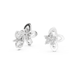 Celestial Floral Knot Round Moissanite Diamond Stud Earrings with Cluster Petals - View 12