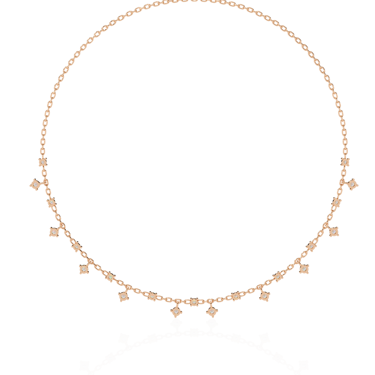 Princess Shape Round Lab Grown Diamond Choker Necklace - View 11