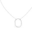 U Shape Hardware Pattern Statement Pendant with Round Moissanite Diamond - View 3