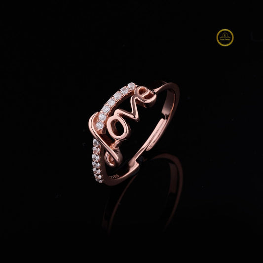 Minimalist Custom Round Cut Moissanite Diamond Love Wedding Band - View 2