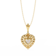 Heart Shape Moissanite Diamond Halo Pendant Necklace - View 5