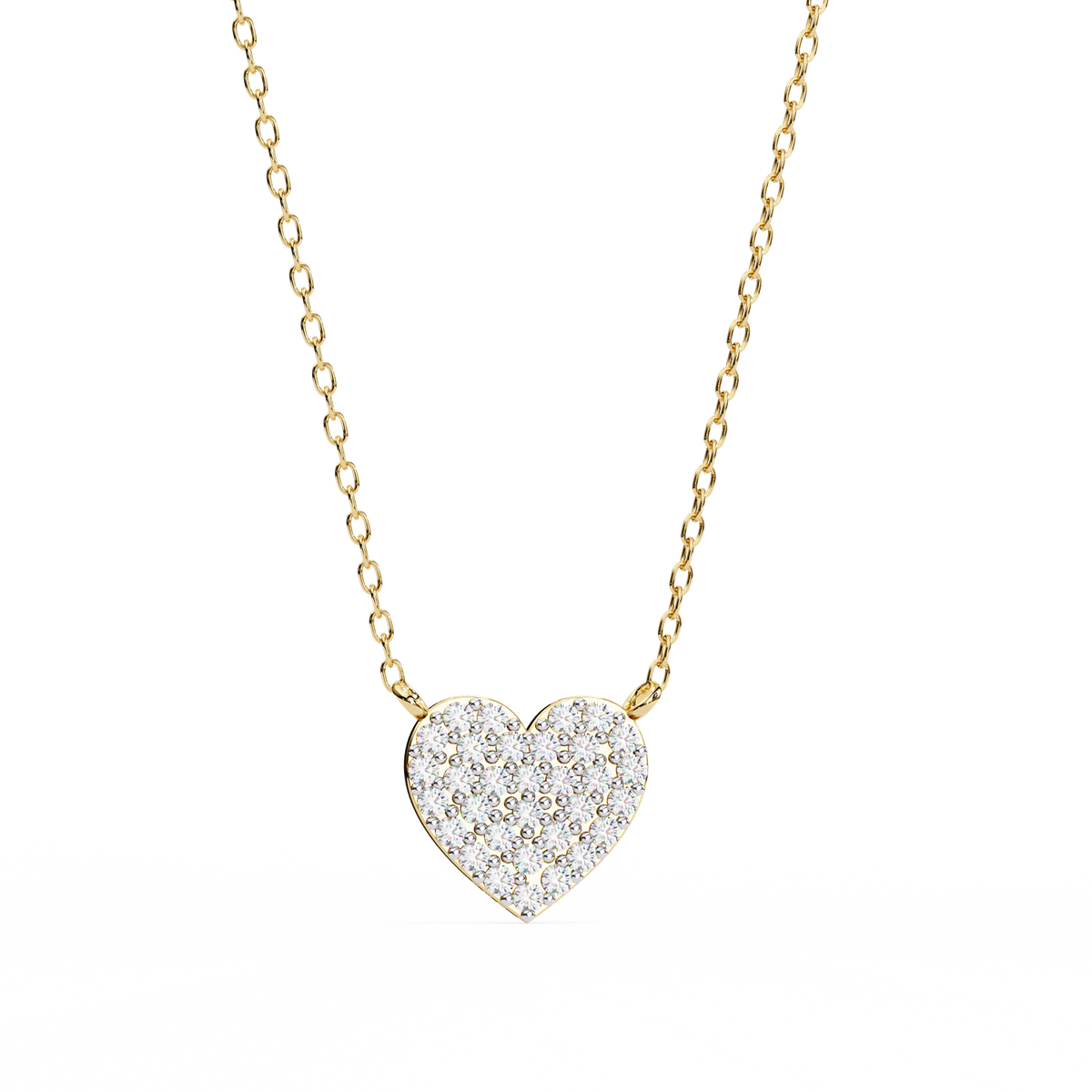Round Moissanite Diamond Heart Shaped Charm Two Loop Pendant - View 2