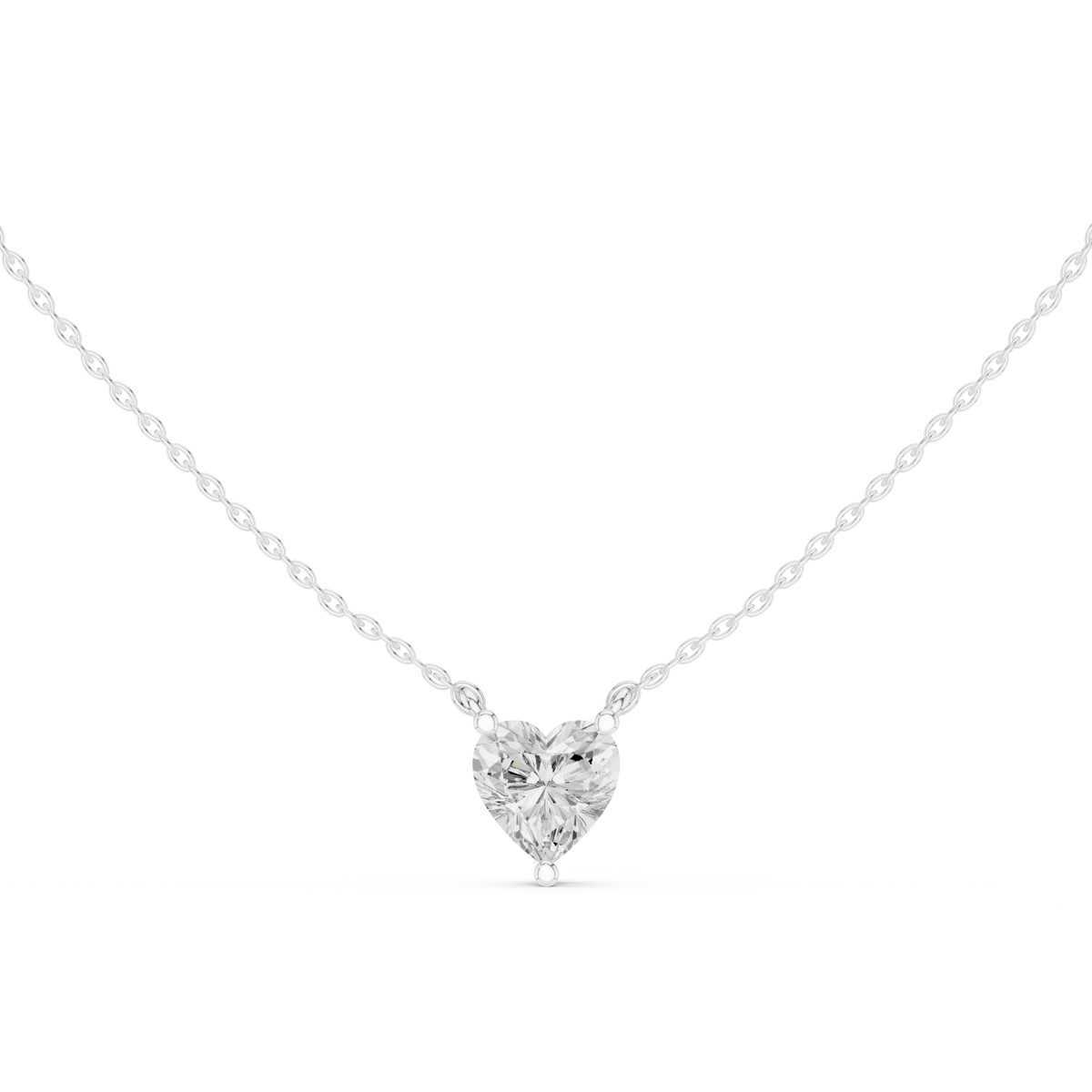Heart Cut Solitaire Pendant with Center Moissanite Diamond - View 2