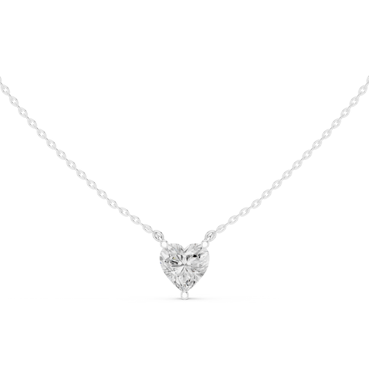 Heart Cut Solitaire Pendant with Center Moissanite Diamond - View 2