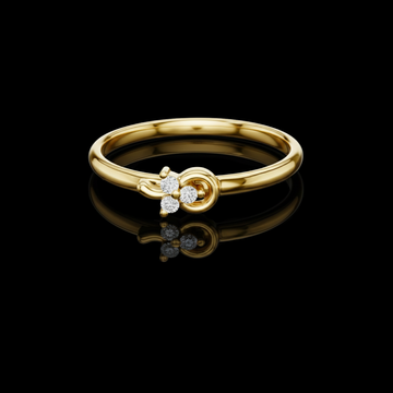 Open Circle Lab Diamond Cluster Ring With Round Cut Brilliant Stones