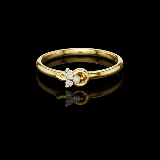 Open Circle Lab Diamond Cluster Ring With Round Cut Brilliant Stones