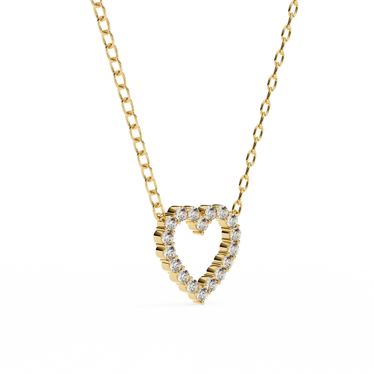 Romantic Love Motif Pendant with Round Lab Grown Diamond - View 5