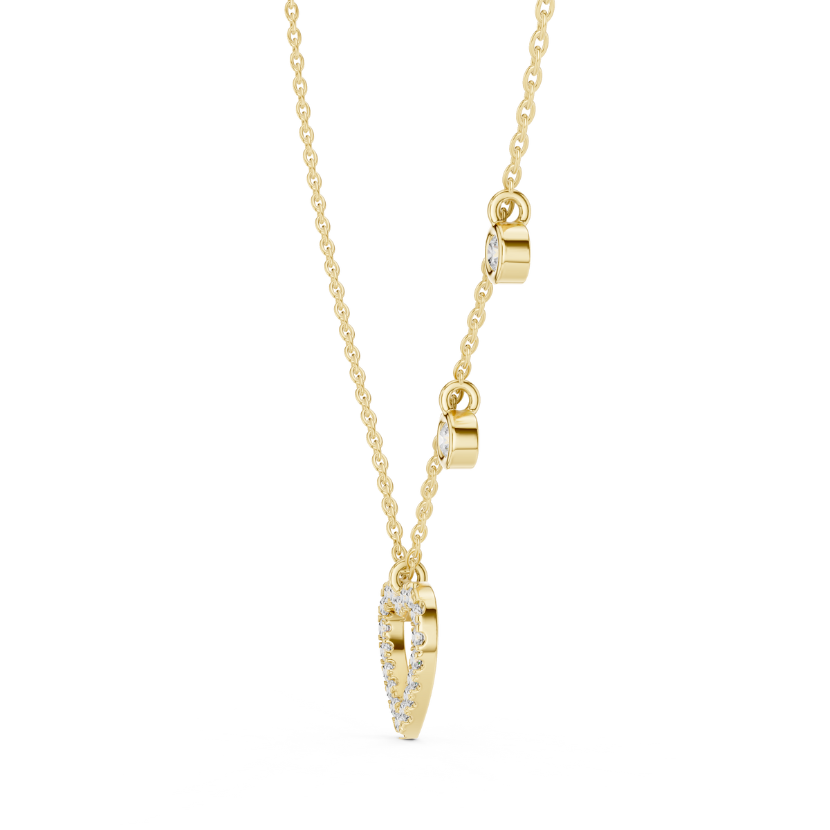 Heart Accents Inspired Moissanite Pendant Necklace - View 3