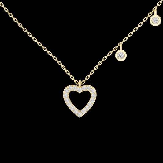 Heart Accents Inspired Moissanite Pendant Necklace