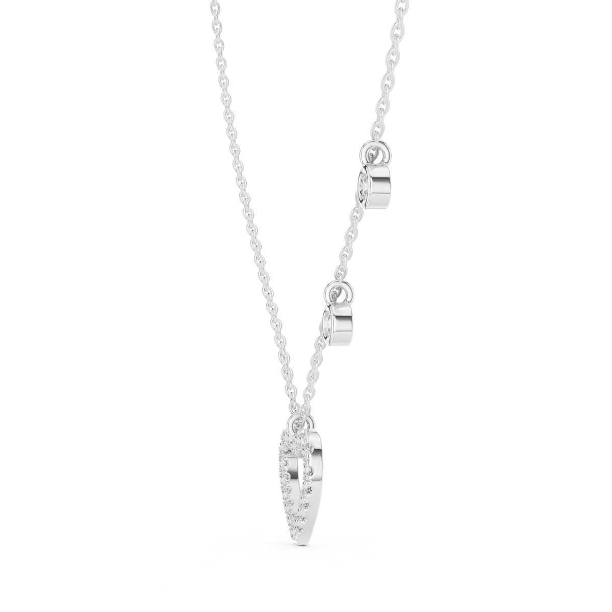 Heart Accents Inspired Moissanite Pendant Necklace - View 9