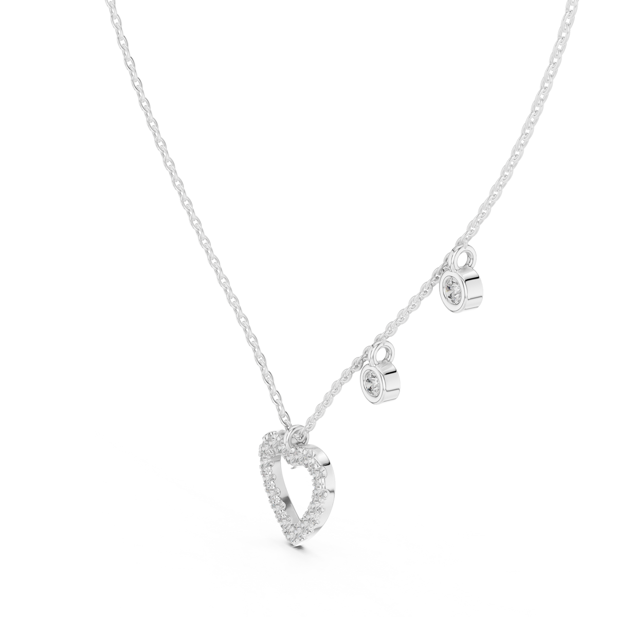 Heart Accents Inspired Lab Grown Pendant Necklace - View 8