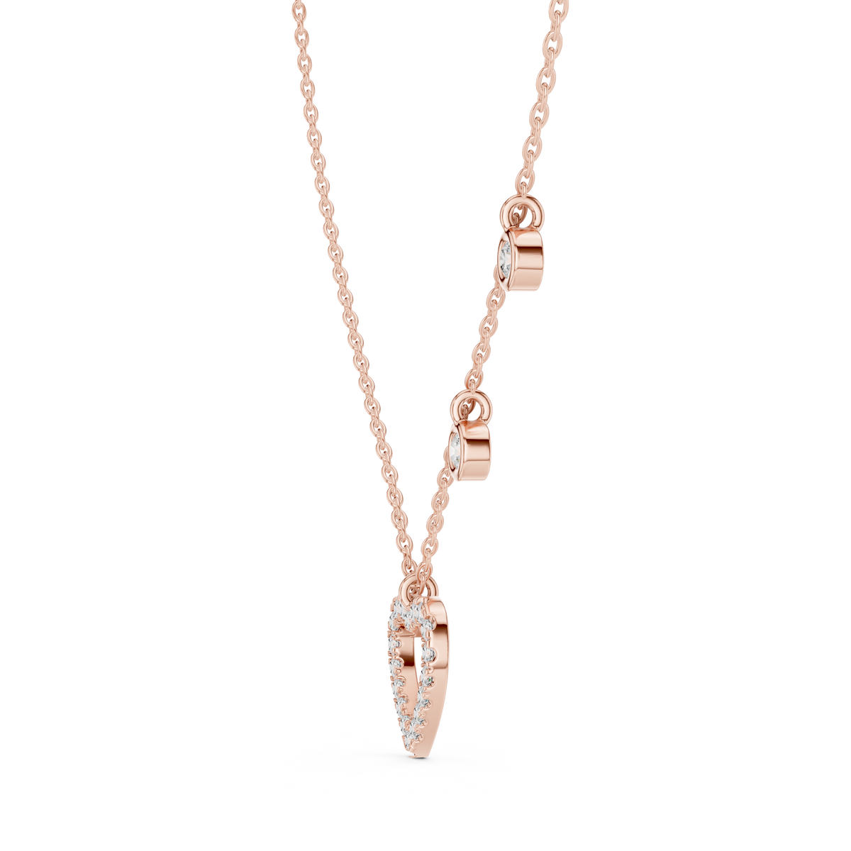 Heart Accents Inspired Lab Grown Pendant Necklace - View 6