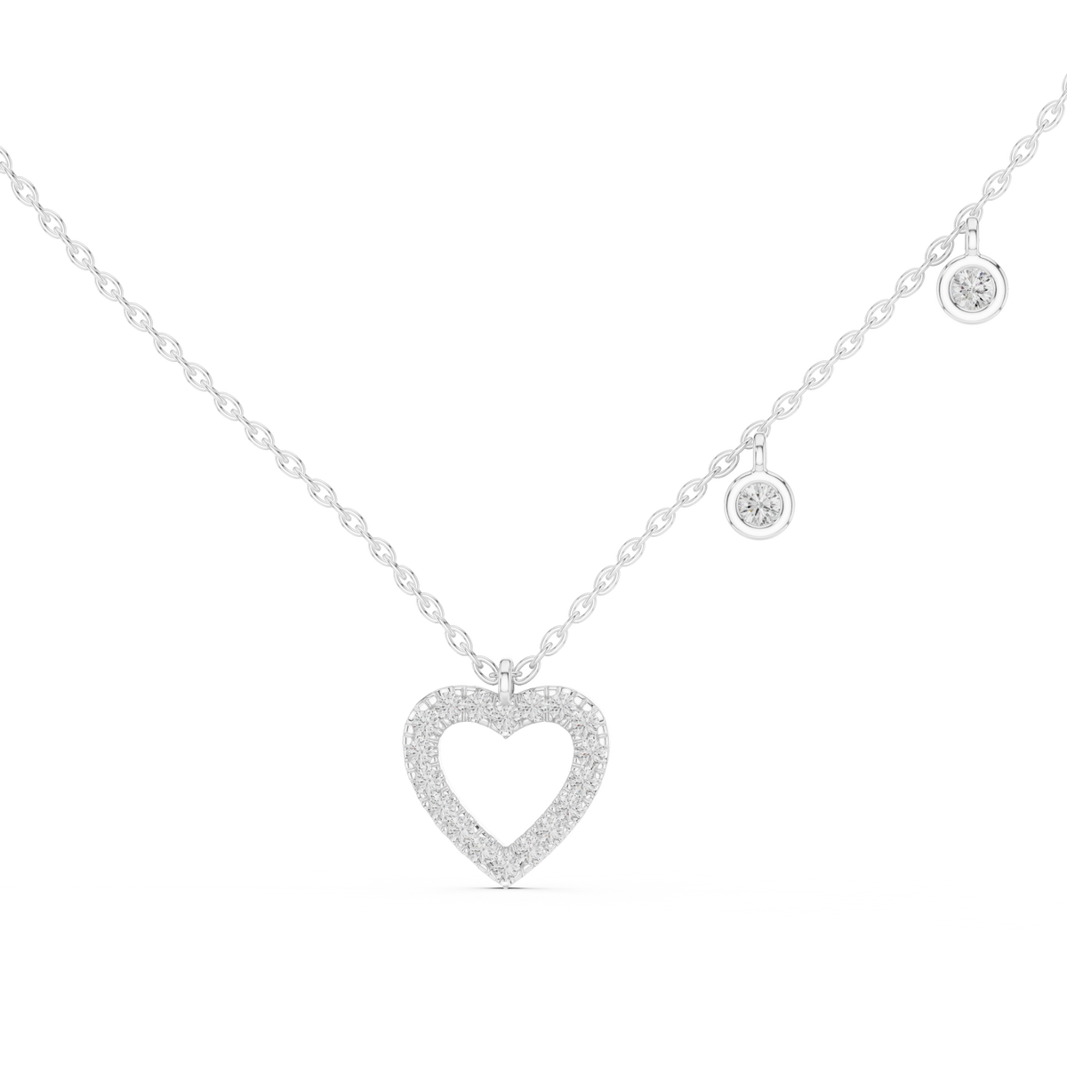 Heart Accents Inspired Moissanite Pendant Necklace - View 7
