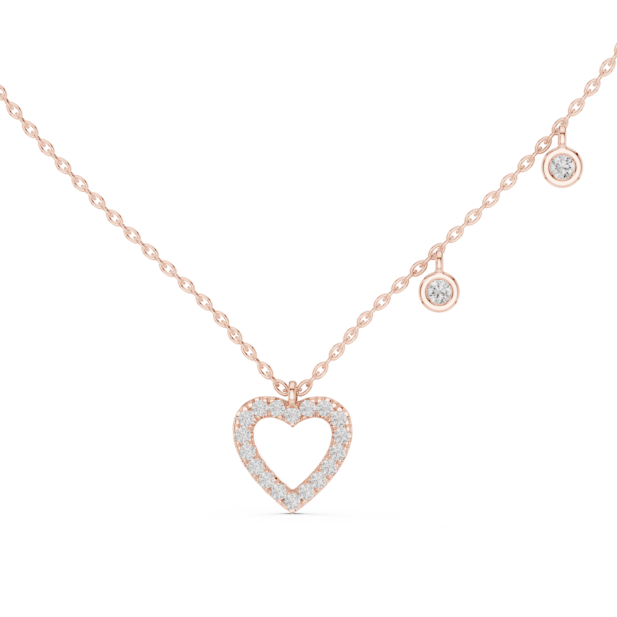 Heart Accents Inspired Lab Grown Pendant Necklace - View 4