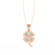 Floral Motif Lucky Charm Pendant with Heart Moissanite Diamond - View 8