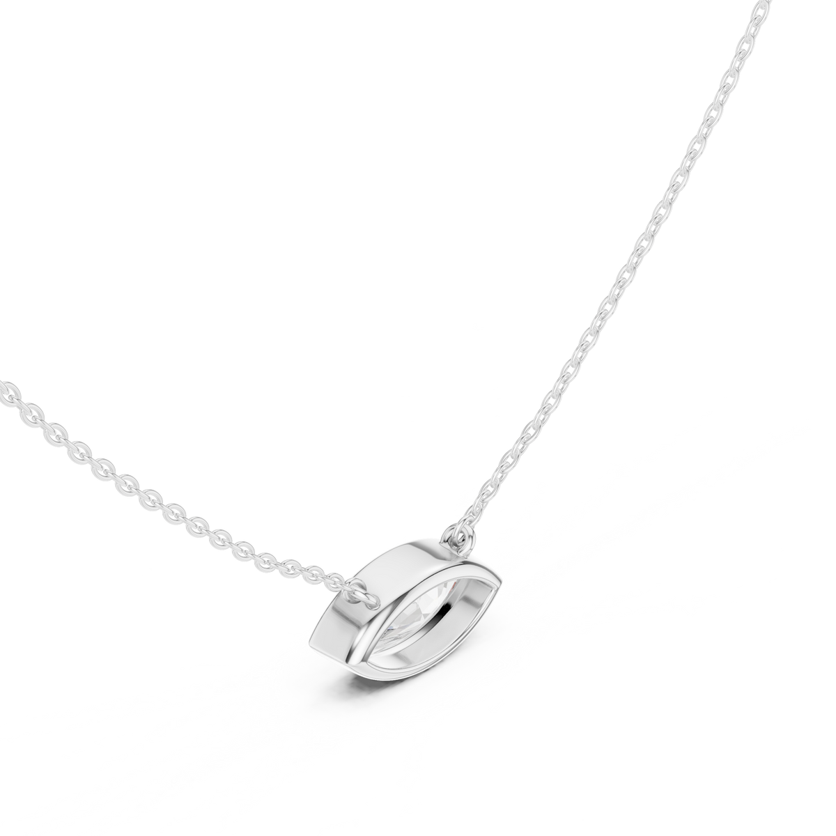 Marquise Cut Moissanite Diamond Solitaire Pendant - View 5