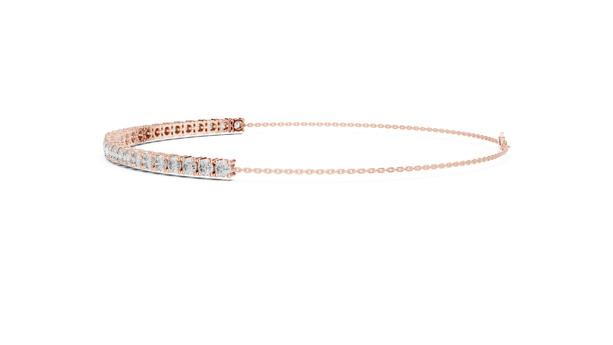 Single Classic Row Round Lab Diamond Tennis Bracelet - View 11
