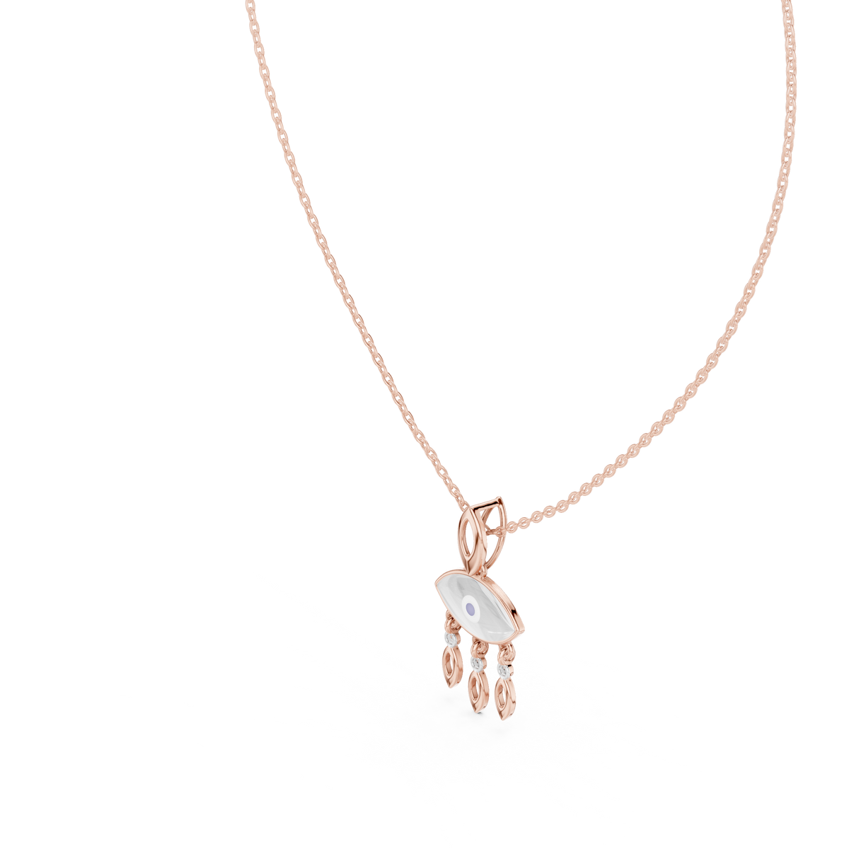 Motif Chandelier Statement Pendant with Round Lab Grown Diamond - View 5