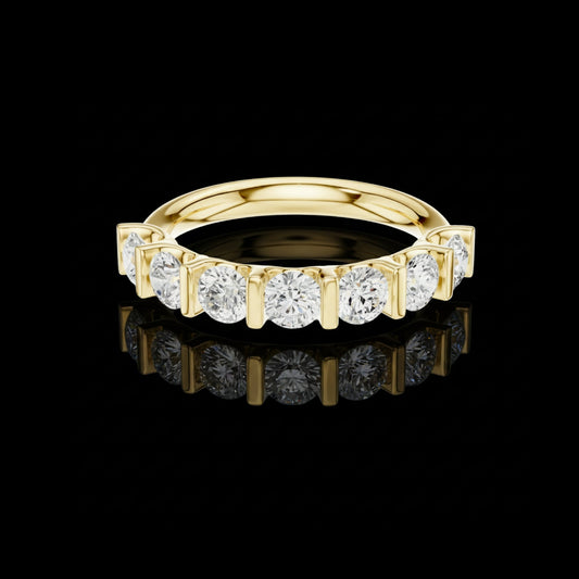 Half Eternity Round Moissanite Diamond Wedding Band