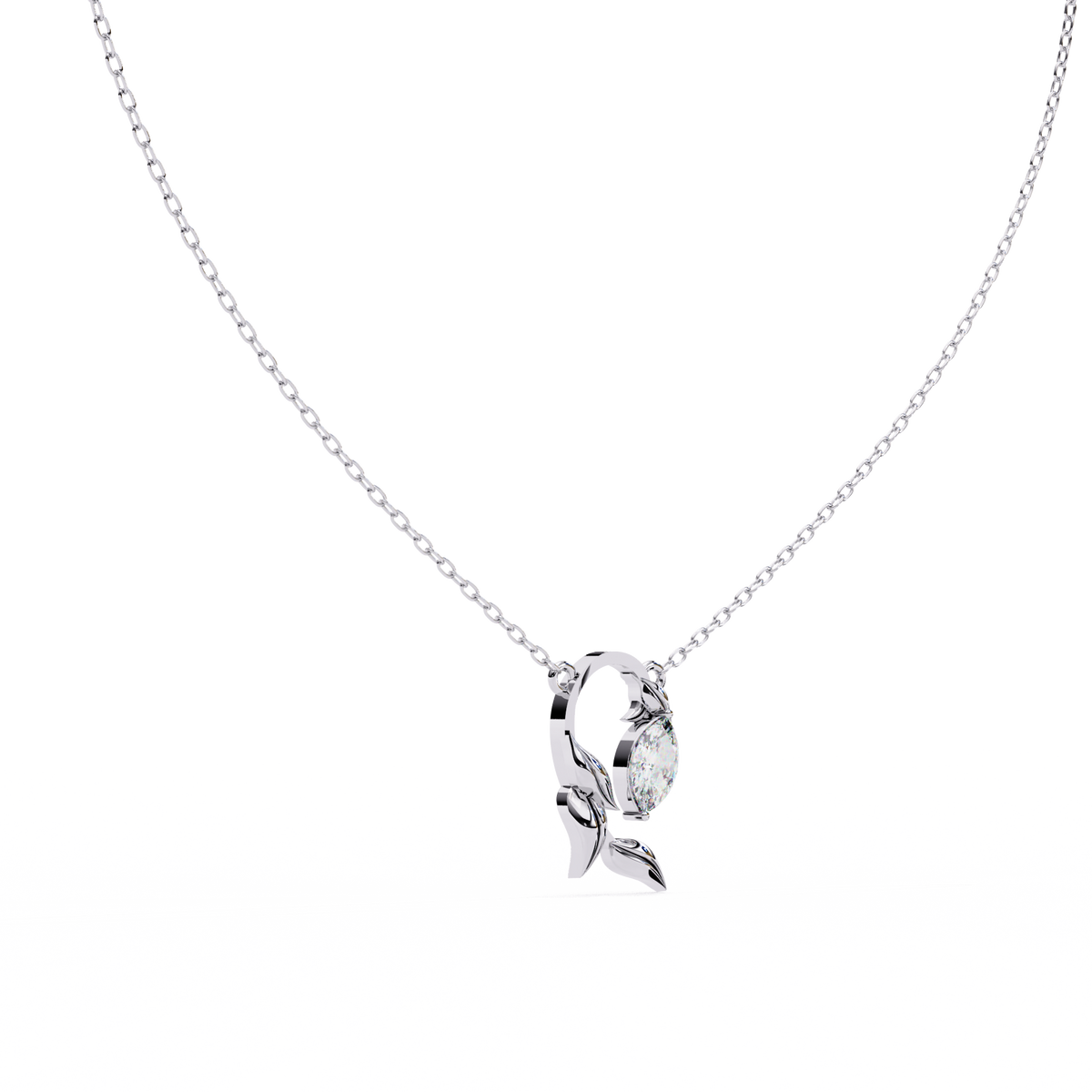 Nature Inspired Marquise Moissanite Diamond Leafy Pendant - View 7