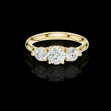 Round Brilliant Cut Three Stone Lab Diamond Engagement Ring