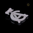 Luxury Custom Initial Lab Grown Diamond Pendant with Crown High Shine Hip Hop Look - View 3