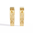 Channel Moissanite Diamond Princess Cut Huggie Hoop Earrings - View 7