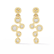 Sophisticated Multi Round Bezel Moissanite Diamond Drop Earrings in Gleaming Gold Finish - View 7