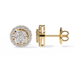 Halo Marquise Lab Diamond Round Cluster Stud Earrings with Pavé Circle Design - View 4