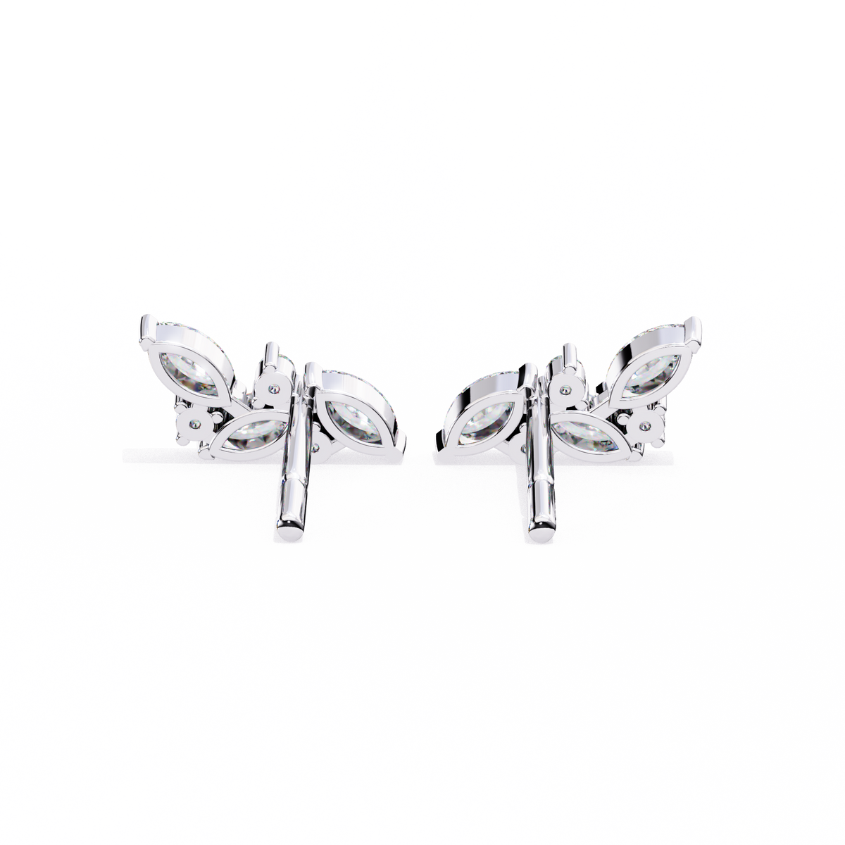 Luxury Finest Lab Created Diamond Marquise Leaf Climber Earring for Birthday Gift - View 8
