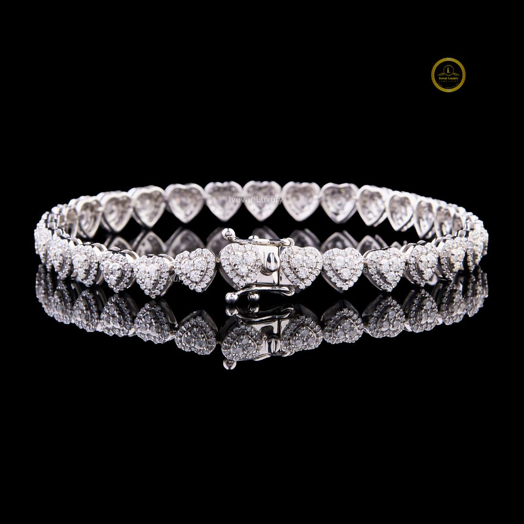 Luxury Heart Diamond Bangle VVS1 Lab-Grown Bridal Jewelry Ivevar - View 2