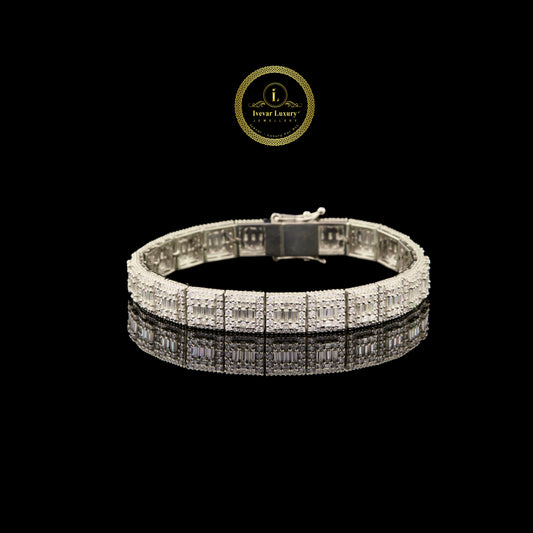 Luxury Iced Out Bracelet Lab-Grown Baguette Diamond Men’s Jewelry by Ivevar