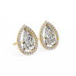 Luxury Lab Created Pear Shaped Halo Stud Earrings Perfect for Special Occasions - View 2
