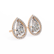 Luxury Lab Created Pear Shaped Halo Stud Earrings Perfect for Special Occasions - View 3