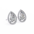 Luxury Lab Created Pear Shaped Halo Stud Earrings Perfect for Special Occasions - View 4