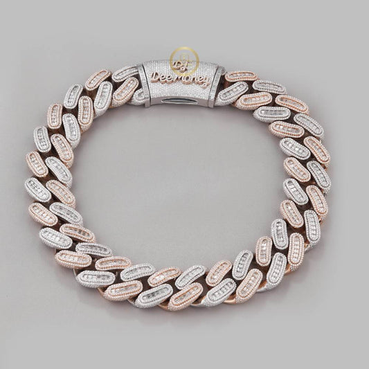 Luxury Lab Grown Diamond Cuban Chain Custom Name Lock in Rose Gold by Ivevar - View 2