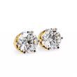 Luxury Lab Grown Diamond Round Cut Solitaire Stud Earrings with Classic Six Prong Setting - View 2
