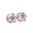 Luxury Lab Grown Diamond Round Cut Solitaire Stud Earrings with Classic Six Prong Setting - View 3
