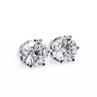 Luxury Lab Grown Diamond Round Cut Solitaire Stud Earrings with Classic Six Prong Setting - View 4