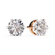 Luxury Lab Grown Diamond Round Cut Solitaire Stud Earrings with Classic Six Prong Setting - View 6