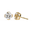 Luxury Radiant Round Cut Lab Diamond Solitaire Stud Earrings in Elegant Prong Setting - View 2