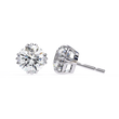 Luxury Radiant Round Cut Lab Diamond Solitaire Stud Earrings in Elegant Prong Setting - View 4