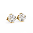 Luxury Radiant Round Cut Lab Diamond Solitaire Stud Earrings in Elegant Prong Setting - View 5