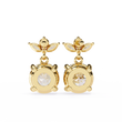 Luxury Round Cut Lab Grown Diamond Drop Earrings with Marquise Cut Crystal Floral Top Cluster - View 8