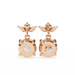 Luxury Round Cut Lab Grown Diamond Drop Earrings with Marquise Cut Crystal Floral Top Cluster - View 9