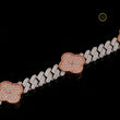 Luxury Two Tone Lab Grown Diamond Cuban Bracelet with Clover Accents Hip Hop Jewelry - View 3