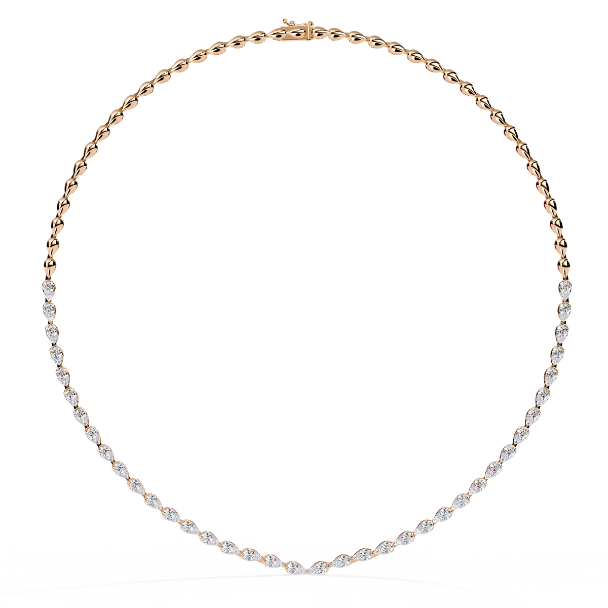 Pear Moissanite Diamond Tennis Necklace - View 3