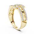Round Cut Lab Grown Diamond Men's Round Medallion Double Pave Border Ring - View 7