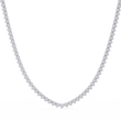 Round Cut Lab Grown Diamond V Shape Tennis Necklace - View 12