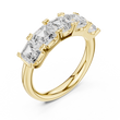 Asscher Cut Lab Diamond Half Eternity Wedding Band - View 4